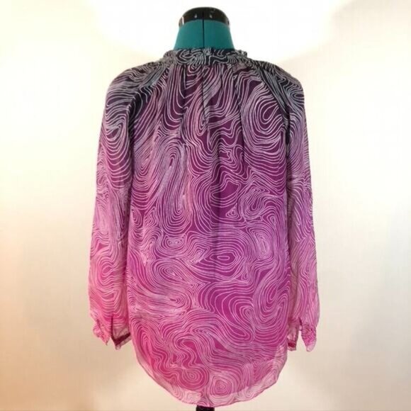 Diane‎ Von Furstenberg Leysa Pink Silk Blouse - Size 2 - Picture 5 of 11